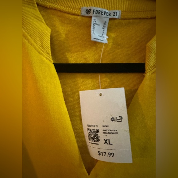 NWT Forever 21 Mustard Yellow Crop Sweatshirt XL - Picture 3 of 4